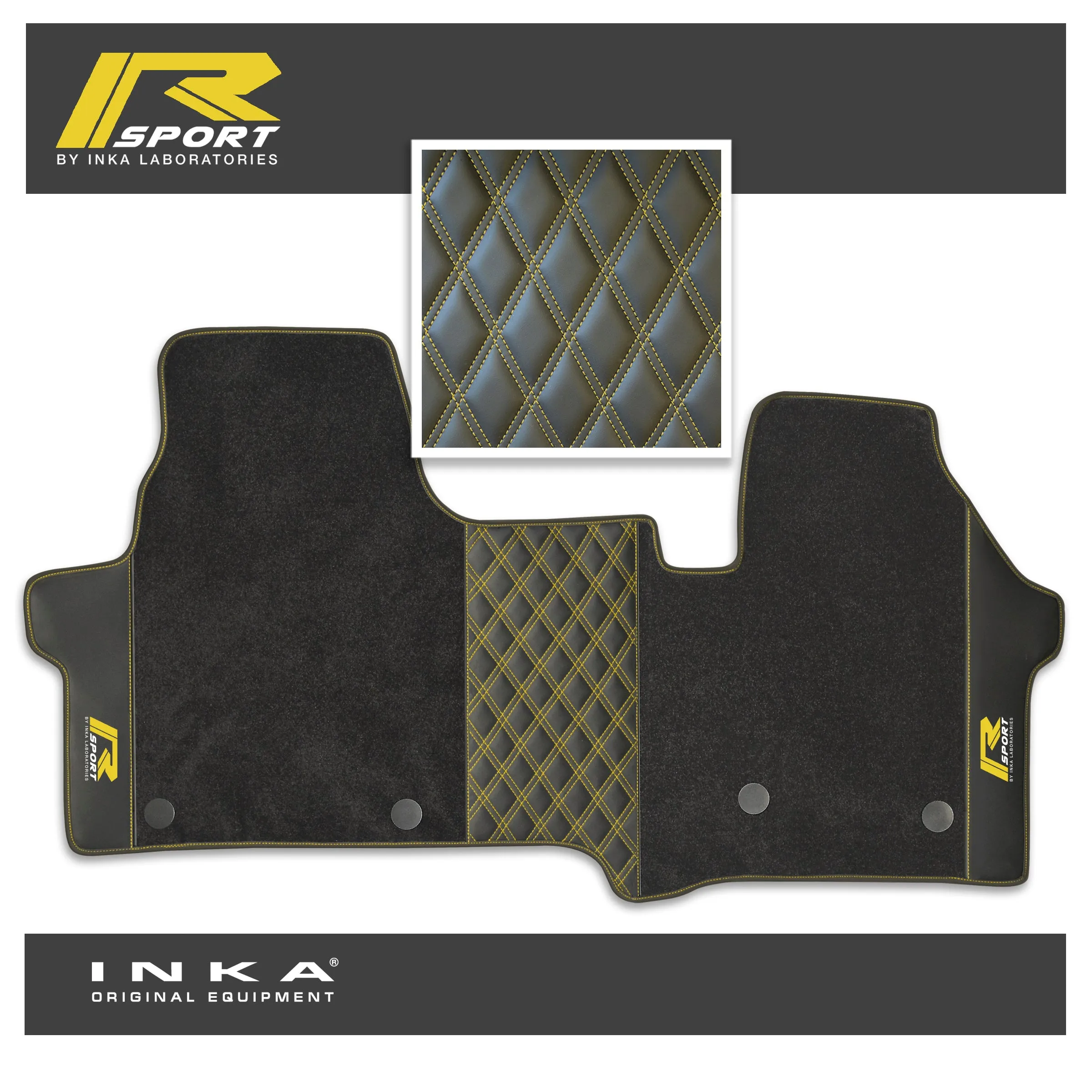 The All New Ford Transit Custom INKA R-Sport Bentley Leatherette Front Tailored Carpet Floor Mat Black MY24 Onwards