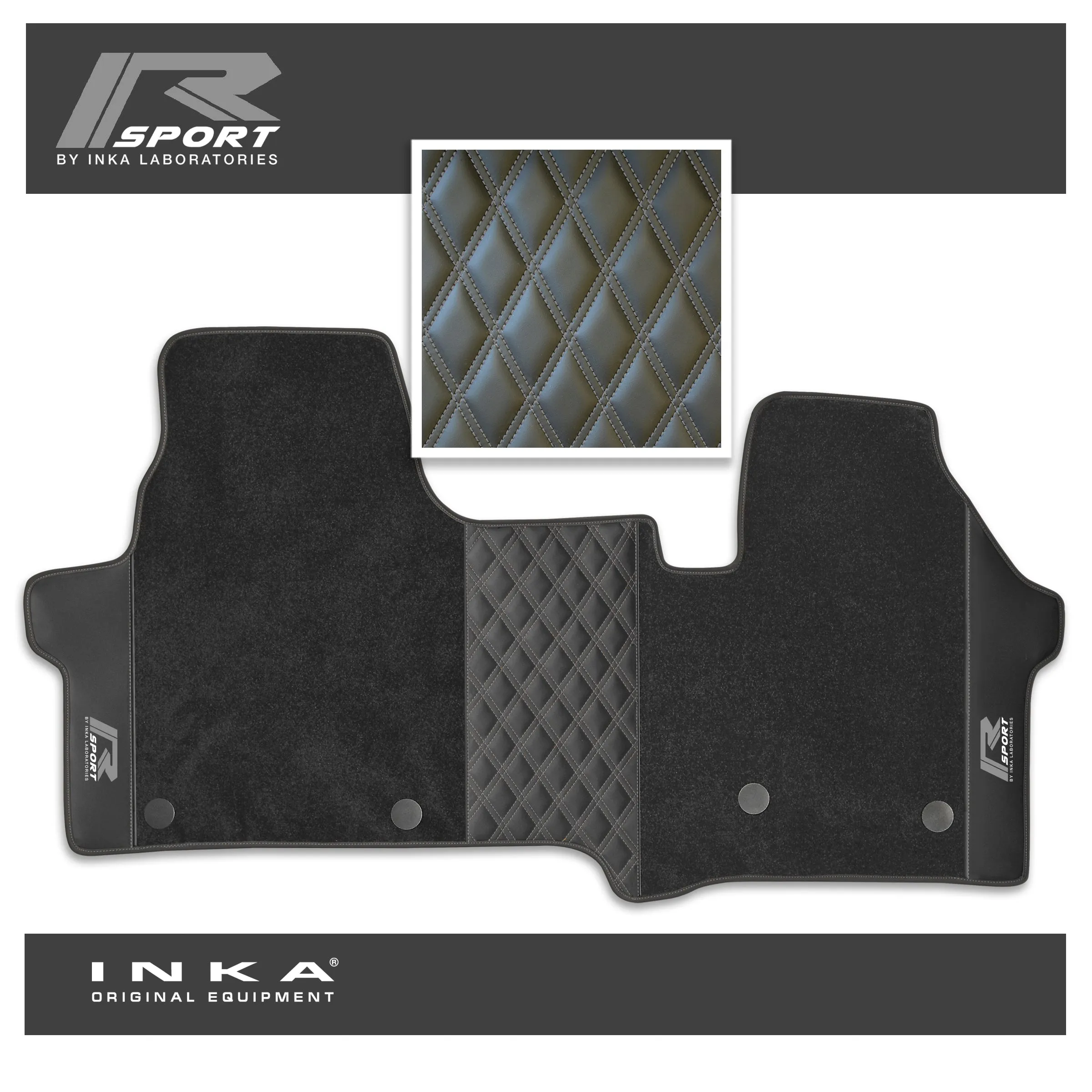 The All New Ford Transit Custom INKA R-Sport Bentley Leatherette Front Tailored Carpet Floor Mat Black MY24 Onwards