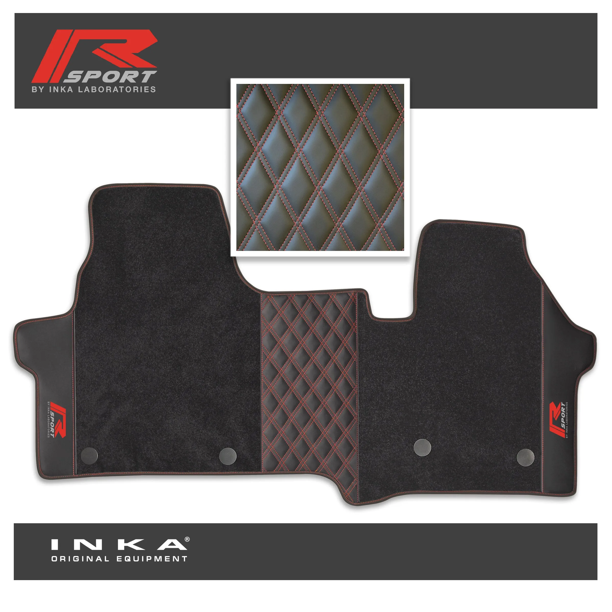 The All New Ford Transit Custom INKA R-Sport Bentley Leatherette Front Tailored Carpet Floor Mat Black MY24 Onwards