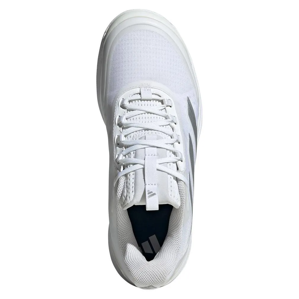 Women's Avacourt 2 Tennis Shoes White and Silver Metallic