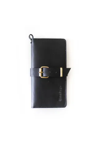 Women's Bifold Black Leather Wallet - N01