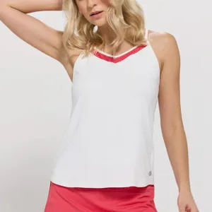 Women's Elite Volley Tennis Tank White and Paradise Pink