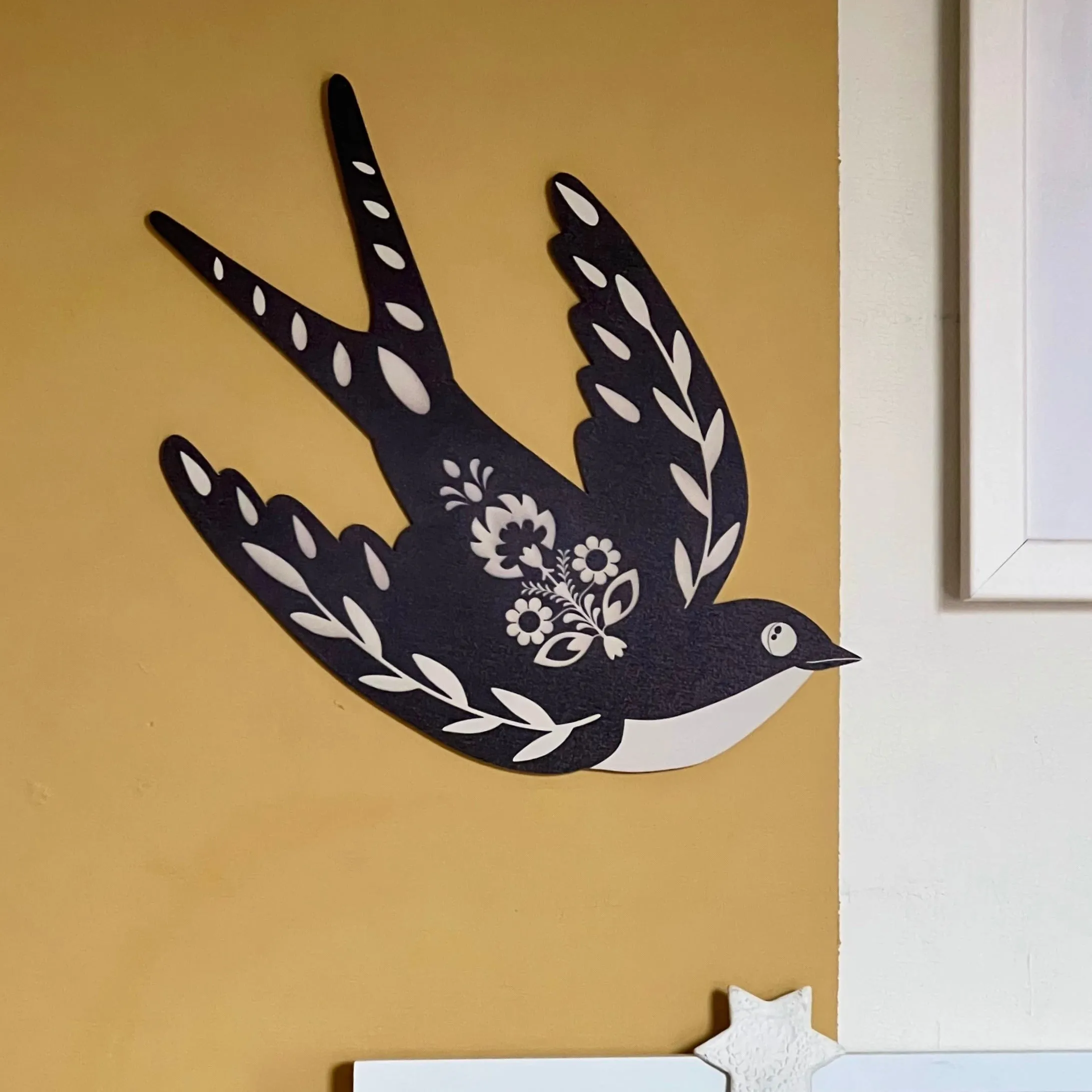 Wooden Folk Swallow Wall Art